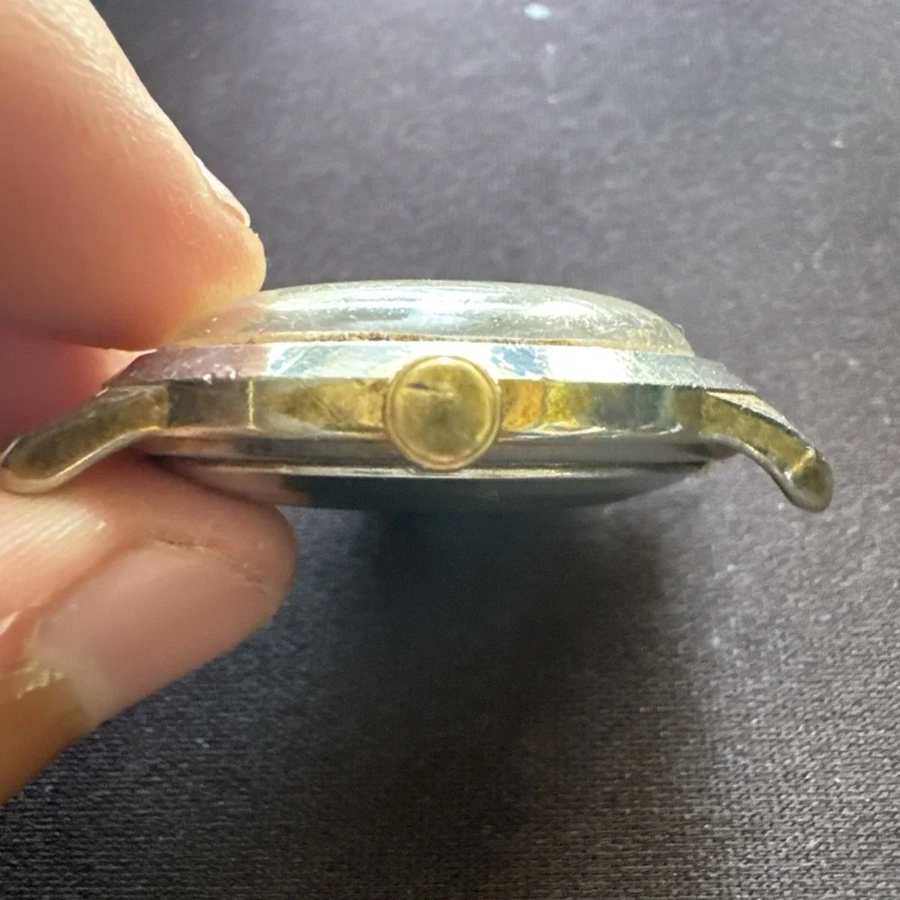 Vintage Timex Automatic Watch Gold Tone Day Date 46661 10877 Water Resistant